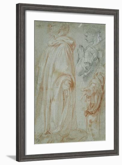 Three Studies for the Resurrected Christ Adored by a Female Saint and San Silvestro Gozzalini, 1607-Francesco Vanni-Framed Giclee Print