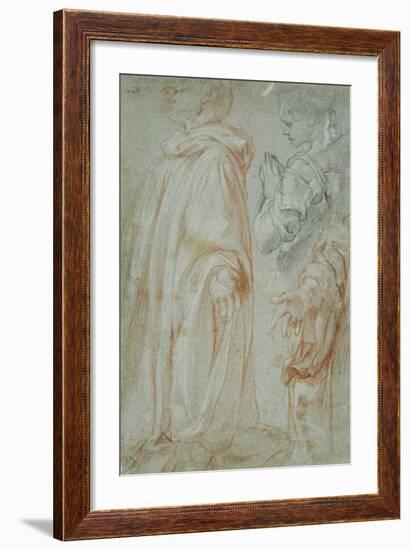 Three Studies for the Resurrected Christ Adored by a Female Saint and San Silvestro Gozzalini, 1607-Francesco Vanni-Framed Giclee Print