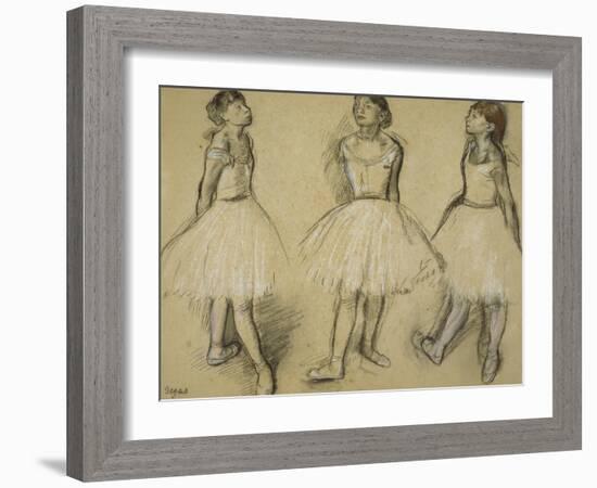 Three Studies of a Dancer in Fourth Position, 1879-80-Edgar Degas-Framed Giclee Print