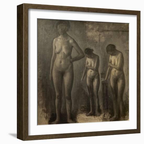 Three studies of female nude, 1909-10-Vilhelm Hammershoi-Framed Giclee Print