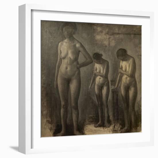 Three studies of female nude, 1909-10-Vilhelm Hammershoi-Framed Giclee Print