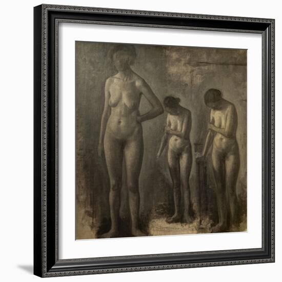 Three studies of female nude, 1909-10-Vilhelm Hammershoi-Framed Giclee Print