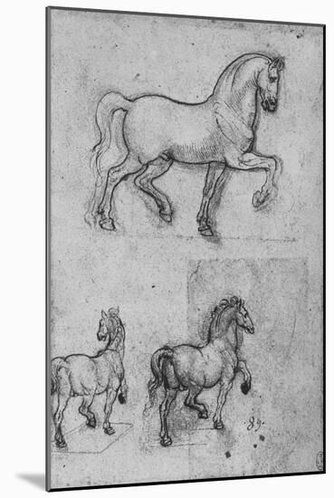 'Three Studies of Horses', c1480 (1945)-Leonardo Da Vinci-Mounted Giclee Print