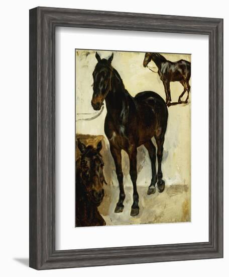 Three Studies of Horses; Trois Etudes De Chevaux, C.1823-Eugene Delacroix-Framed Giclee Print