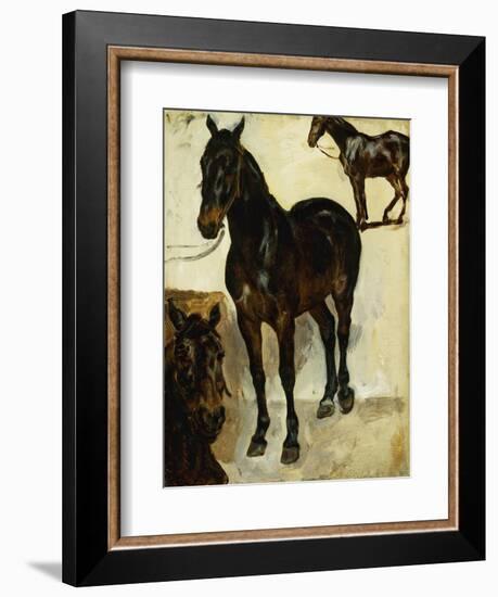 Three Studies of Horses; Trois Etudes De Chevaux, C.1823-Eugene Delacroix-Framed Giclee Print