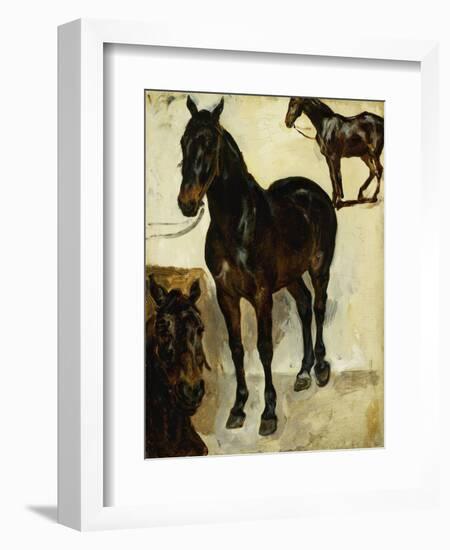 Three Studies of Horses; Trois Etudes De Chevaux, C.1823-Eugene Delacroix-Framed Giclee Print