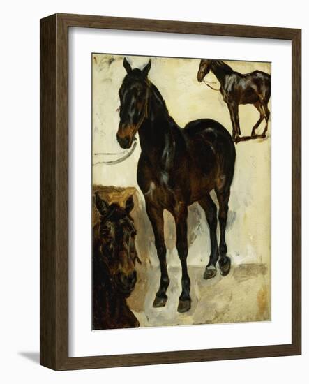 Three Studies of Horses; Trois Etudes De Chevaux, C.1823-Eugene Delacroix-Framed Giclee Print