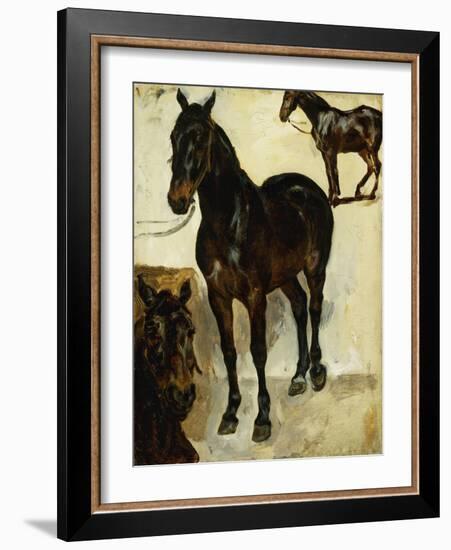 Three Studies of Horses; Trois Etudes De Chevaux, C.1823-Eugene Delacroix-Framed Giclee Print