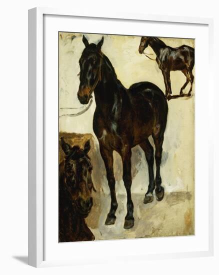 Three Studies of Horses-Eugene Delacroix-Framed Giclee Print