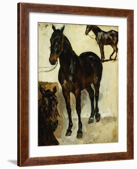 Three Studies of Horses-Eugene Delacroix-Framed Giclee Print