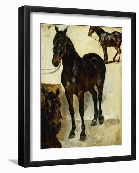 Three Studies of Horses-Eugene Delacroix-Framed Giclee Print