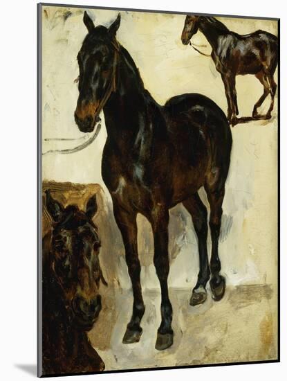 Three Studies of Horses-Eugene Delacroix-Mounted Giclee Print