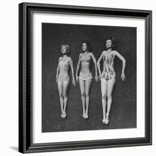 Three Sun Bathers Soaking Up Rays-Allan Grant-Framed Photographic Print