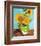 Three Sunflowers in a Vase (1883)-Vincent van Gogh-Framed Art Print