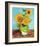 Three Sunflowers in a Vase (1883)-Vincent van Gogh-Framed Art Print