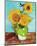 Three Sunflowers in a Vase (1883)-Vincent van Gogh-Mounted Art Print