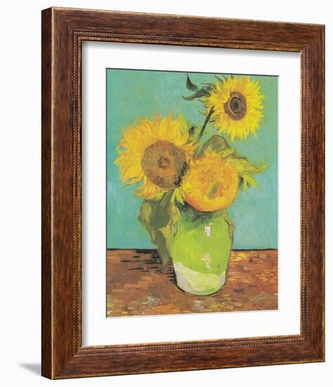 Three Sunflowers in a Vase, 1888-Vincent Van Gogh-Framed Art Print