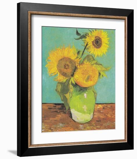 Three Sunflowers in a Vase, 1888-Vincent Van Gogh-Framed Art Print