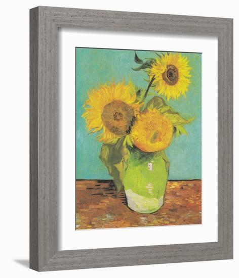 Three Sunflowers in a Vase, 1888-Vincent Van Gogh-Framed Art Print