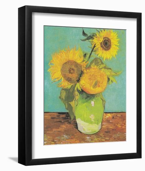 Three Sunflowers in a Vase, 1888-Vincent Van Gogh-Framed Art Print