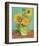 Three Sunflowers in a Vase, 1888-Vincent Van Gogh-Framed Art Print