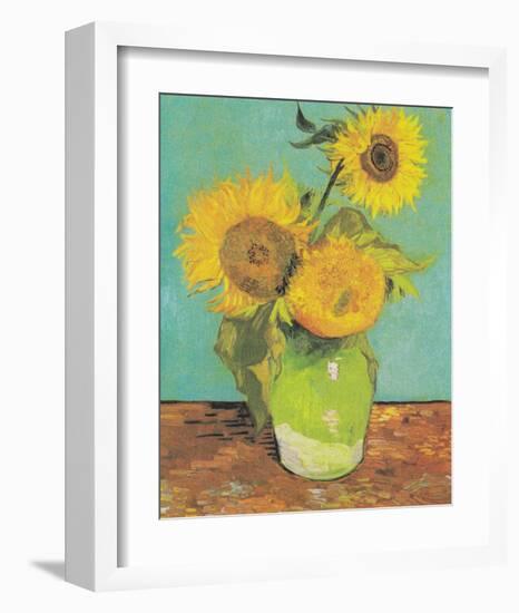 Three Sunflowers in a Vase, 1888-Vincent Van Gogh-Framed Art Print