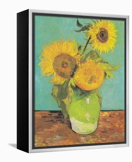 Three Sunflowers in a Vase, 1888-Vincent Van Gogh-Framed Stretched Canvas
