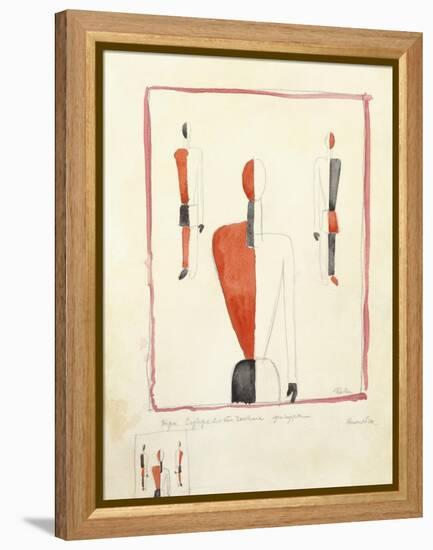 Three Suprematist Figures, C. 1921-2-Kazimir Severinovich Malevich-Framed Premier Image Canvas