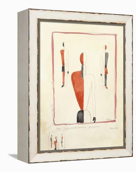 Three Suprematist Figures, C. 1921-2-Kazimir Severinovich Malevich-Framed Premier Image Canvas