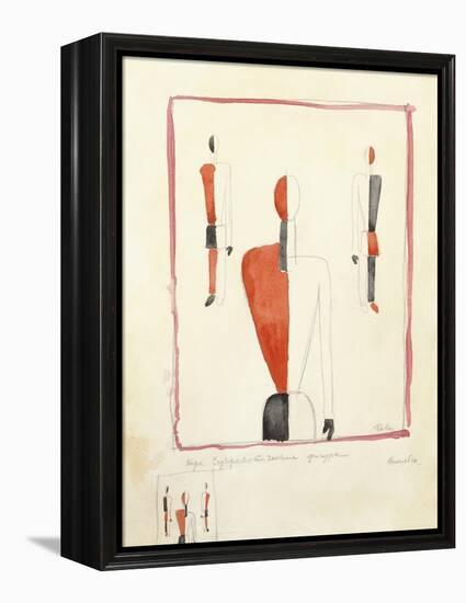 Three Suprematist Figures, C. 1921-2-Kazimir Severinovich Malevich-Framed Premier Image Canvas