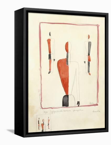 Three Suprematist Figures, C. 1921-2-Kazimir Severinovich Malevich-Framed Premier Image Canvas