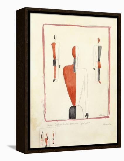 Three Suprematist Figures, C. 1921-2-Kazimir Severinovich Malevich-Framed Premier Image Canvas