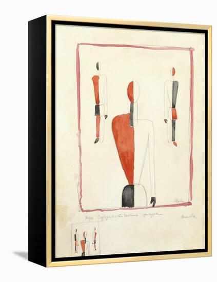 Three Suprematist Figures, C. 1921-2-Kazimir Severinovich Malevich-Framed Premier Image Canvas