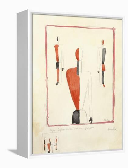 Three Suprematist Figures, C. 1921-2-Kazimir Severinovich Malevich-Framed Premier Image Canvas