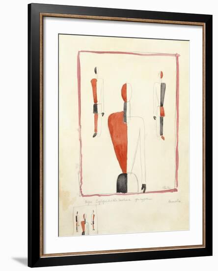 Three Suprematist Figures, C. 1921-2-Kazimir Severinovich Malevich-Framed Giclee Print