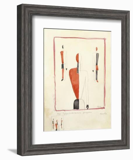 Three Suprematist Figures, C. 1921-2-Kazimir Severinovich Malevich-Framed Giclee Print