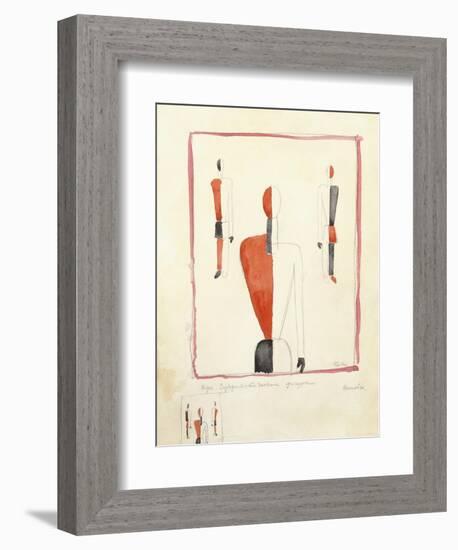 Three Suprematist Figures, C. 1921-2-Kazimir Severinovich Malevich-Framed Giclee Print