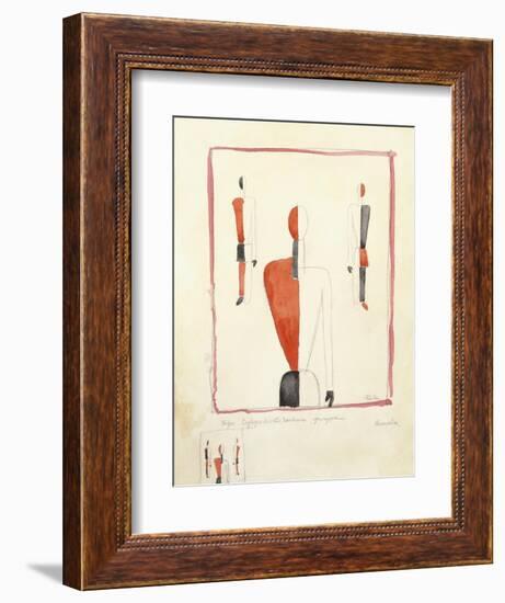 Three Suprematist Figures, C. 1921-2-Kazimir Severinovich Malevich-Framed Giclee Print