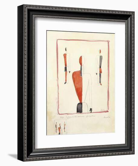 Three Suprematist Figures, C. 1921-2-Kazimir Severinovich Malevich-Framed Giclee Print