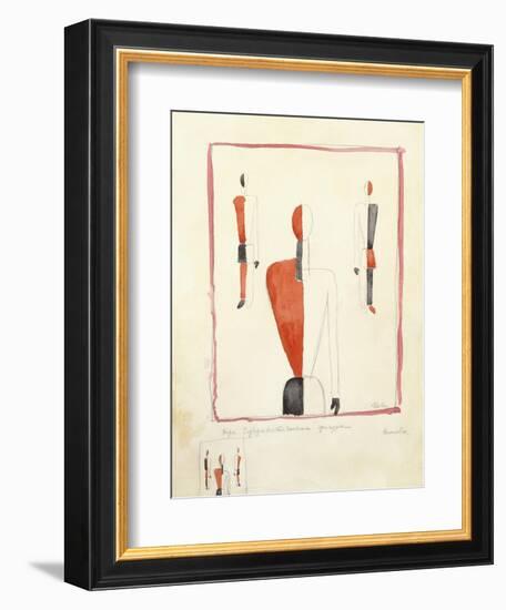 Three Suprematist Figures, C. 1921-2-Kazimir Severinovich Malevich-Framed Giclee Print