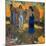 Three Tahitian Women Against a Yellow Background-Paul Gauguin-Mounted Art Print