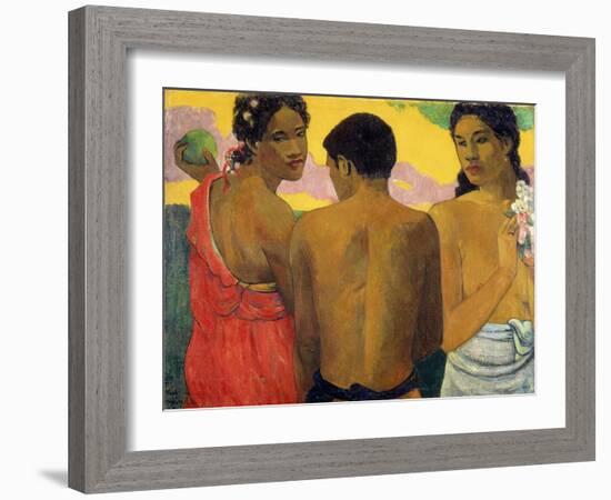 Three Tahitians by Paul Gauguin-Paul Gauguin-Framed Giclee Print