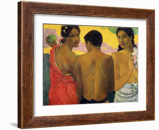 Three Tahitians by Paul Gauguin-Paul Gauguin-Framed Giclee Print