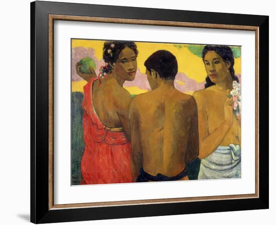 Three Tahitians by Paul Gauguin-Paul Gauguin-Framed Giclee Print