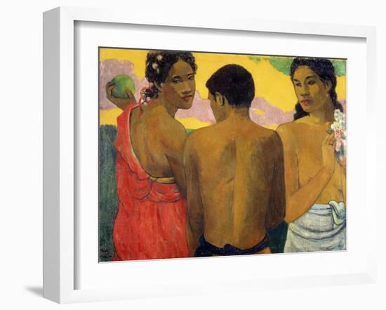 Three Tahitians by Paul Gauguin-Paul Gauguin-Framed Giclee Print