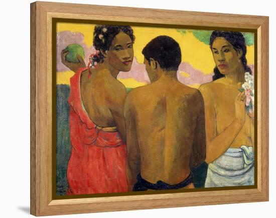 Three Tahitians by Paul Gauguin-Paul Gauguin-Framed Premier Image Canvas