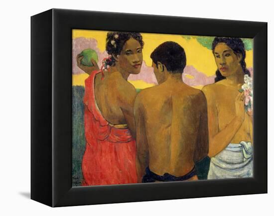 Three Tahitians by Paul Gauguin-Paul Gauguin-Framed Premier Image Canvas