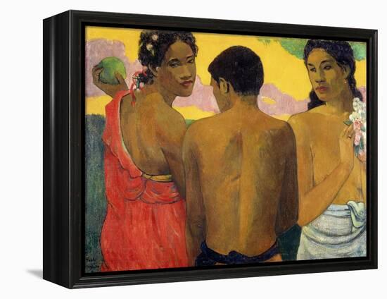 Three Tahitians by Paul Gauguin-Paul Gauguin-Framed Premier Image Canvas