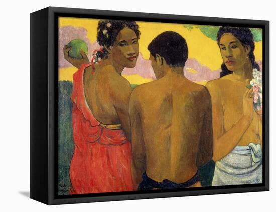 Three Tahitians by Paul Gauguin-Paul Gauguin-Framed Premier Image Canvas