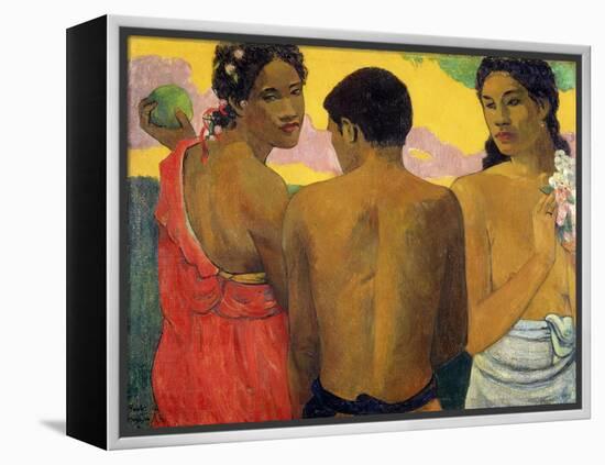 Three Tahitians by Paul Gauguin-Paul Gauguin-Framed Premier Image Canvas